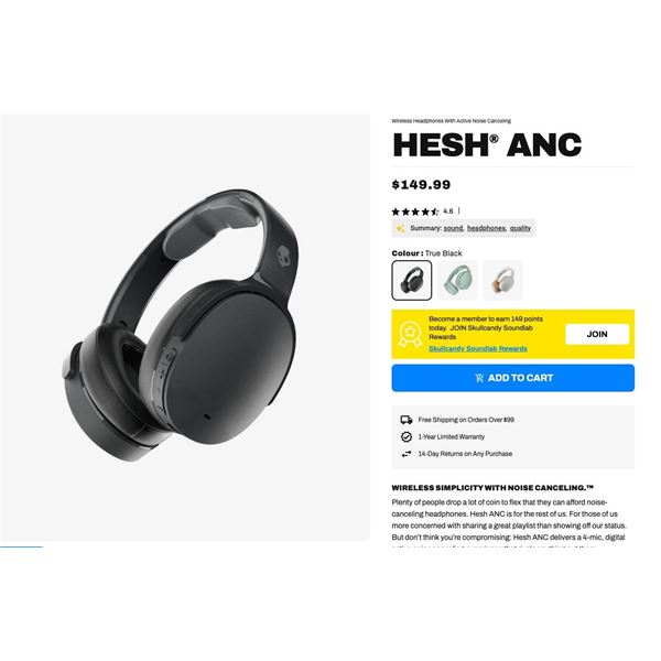 Skullcandy Hesh Evo Wireless Over-Ear Headphones with 36-Hour Battery Life