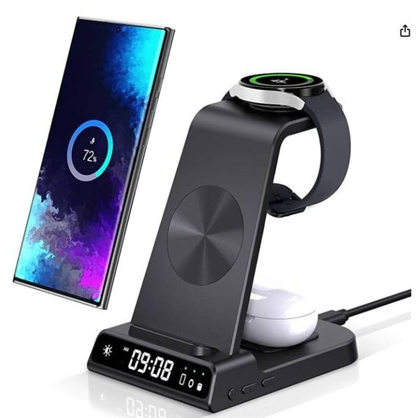Multifunctional Wireless Charging Station with Time Display