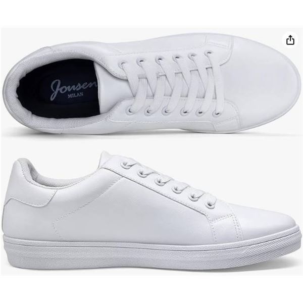 Jousen Menâ€™s Fashion Sneakers AMY871 All White Size 10.5