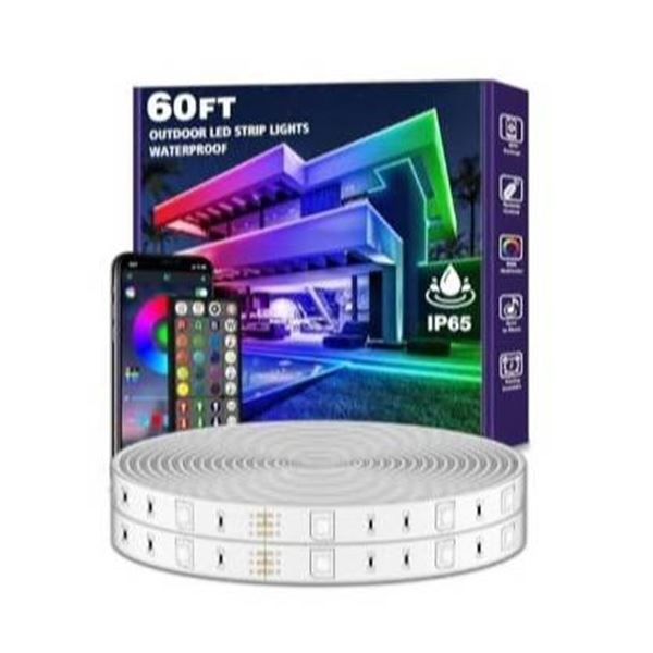 AILBTON Outdoor LED Strip Lights, IP68, 18m/60ft, Waterproof, Music Sync, RGB Control