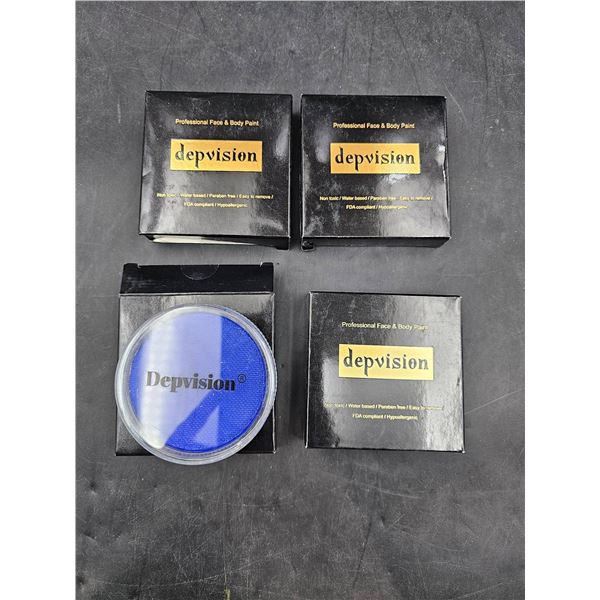 Lot of 4 â€“ Depvision Professional Facial and Body Paint with Blue Color