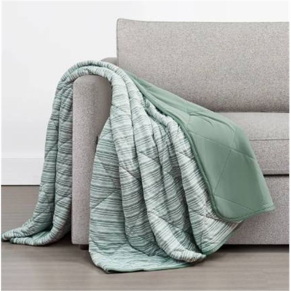 London Fog Supply Company Green Striped Cooling Throw â€“Â 60â€x 70â[x=#