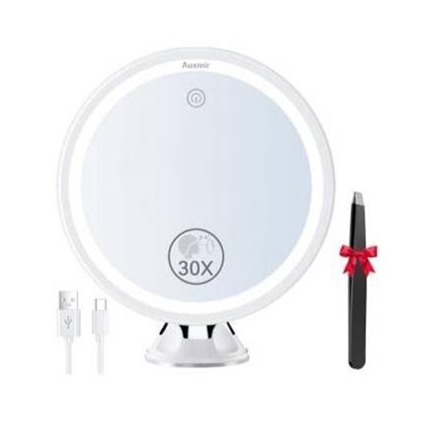 Auxmir BM-2025 LED Lighted Makeup Mirror With 3-Color Lighting and Touch Dimming