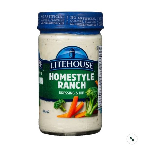 Litehouse Homestyle Ranch Dressing Pack of 6—384 ml (HAS BEEN FROZEN)