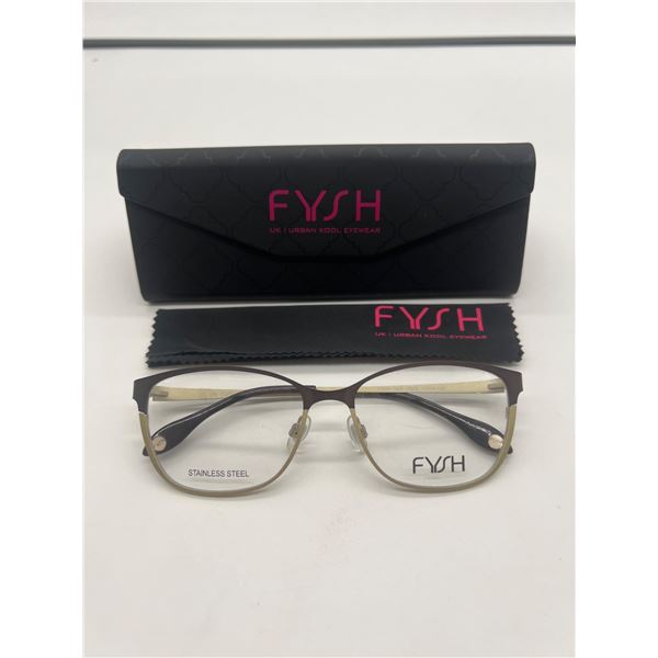 Fysh UK Two-toned Stainless Steel Eyeglasses with Case and Cloth