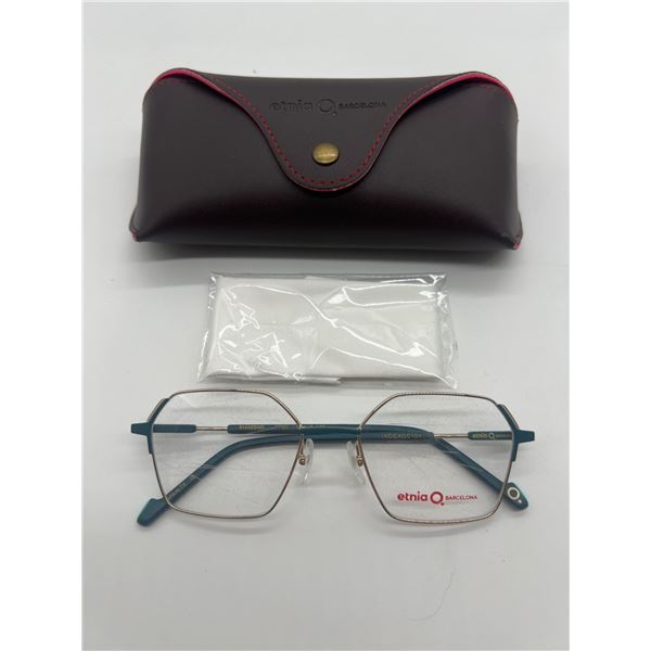 Etnia Barcelona Eyeglasses Frame with Brown Case and Cleaning Cloth