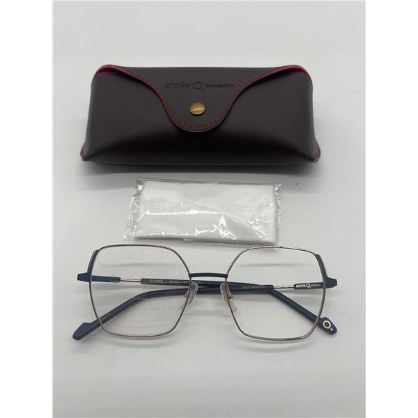 Etnia Barcelona Olivine Square Metal Frame Eyeglasses with Case and Cleaning Cloth