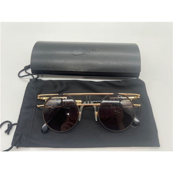 Cazal Round Gold Sunglasses with Accessories