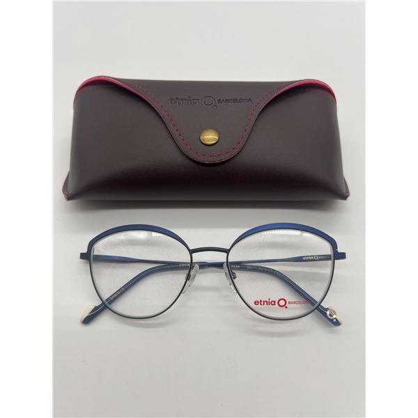Etnia Barcelona Eyeglasses Blue Frame with Carry Case