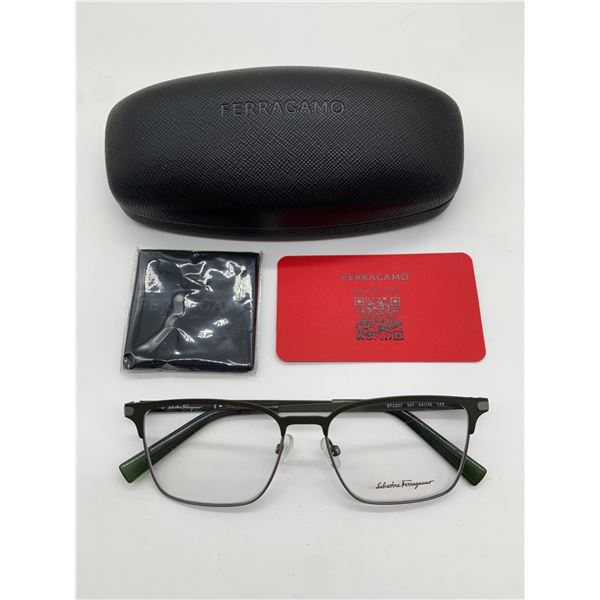 Salvatore Ferragamo Eyeglasses in Green and Silver