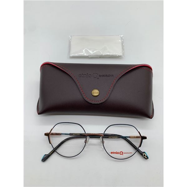Etnia Opaque Rectangular Eyeglasses with Case in Burgundy