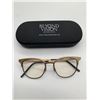Image 1 : Gold and Black Rimmed Glasses with Case by Beyond Vision