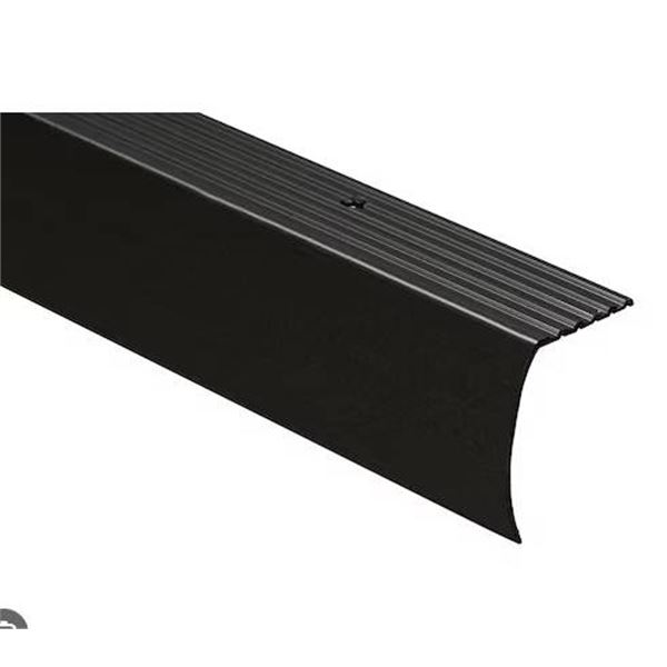 Lot of 5 Shur-Trim Aluminum Stair Nosing, Matte Black, 6ft xÂ  1-5/8 in