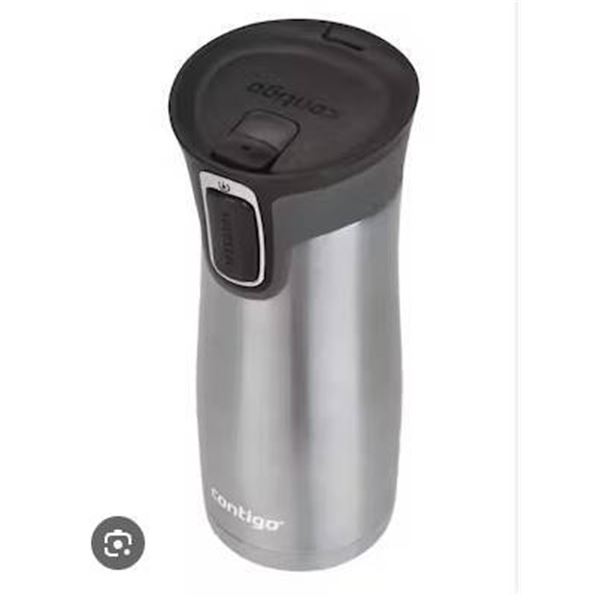 Lot of 2 Contigo Stainless Steel Travel Mug With Snapseal Lid