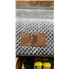 Image 3 : Three-Step Pet Stairs With Grey Woven Cover and Leather Badge