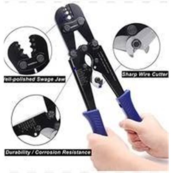 Bow Crimp Tool with Non-Slip Handles for Wire and Connector Applications