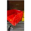 Image 3 : Red Plastic Storage Bin with Divider and Barcode Label
