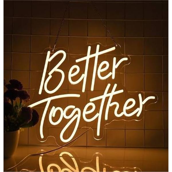 LED Neon Sign â€˜Better Togetherâ€™ with Power Adapter