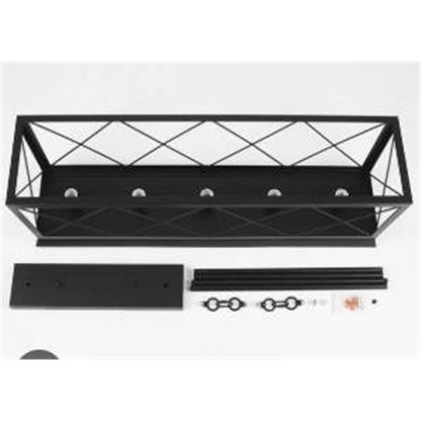 Rectangular Black 4-Light Metal Pendant Chandelier