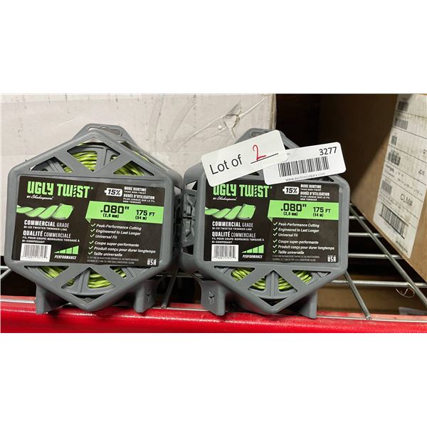 Lot of 2 Ugly Twist Trimmer Line .080 Inch 175 Ft Commercial GradeÂ