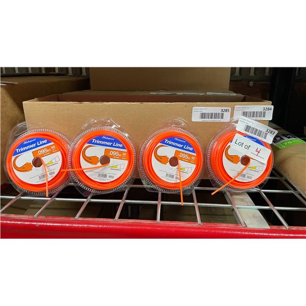 4 Spools of 0.095 in Trimmer Line for Outdoor Lawn Equipment