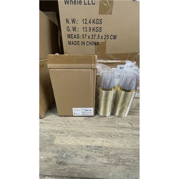 Whele LLC Gold rimmed disposable cups 1000 countÂ