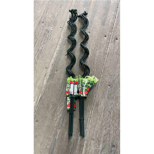 Lot of 2x6pc Peacock Spiral Plant Supports, 75 cm