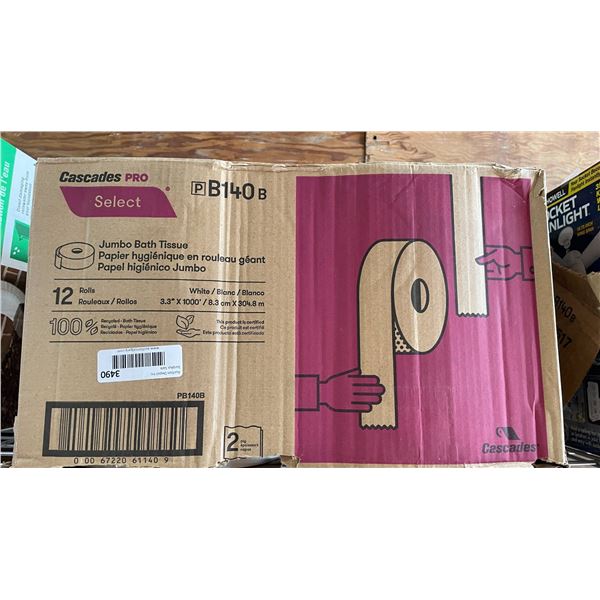 Cascades PRO Select Jumbo Bath Tissue PB140B, Case of 12 Rolls