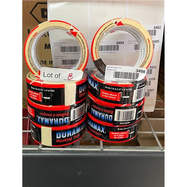 8 Rolls of 36 mm x 25 m Duramax Masking Tape