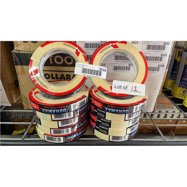 12 Rolls of Duramax 18mm x 50m Masking Tape