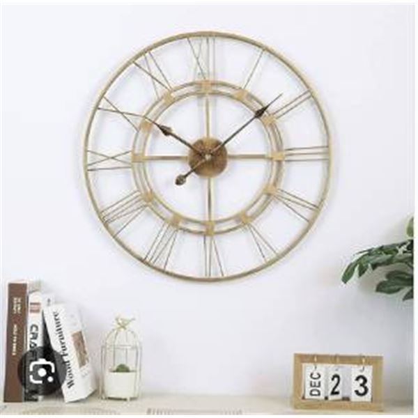 Metal Wall Clock With Roman Numerals