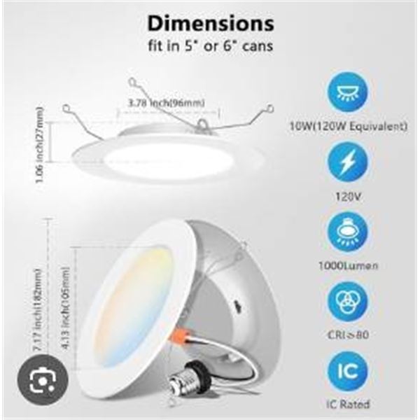 LVWIT 6-packÂ  LED Recessed Luminaires 6 Inch 10W, 1000 Lumens