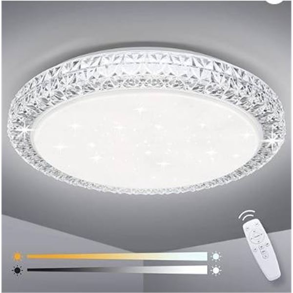OOWOLF LED Ceiling Light, Dimmable 3000K- 6500K Round Ceiling Lights, 40W Remote Control Ceiling Lam
