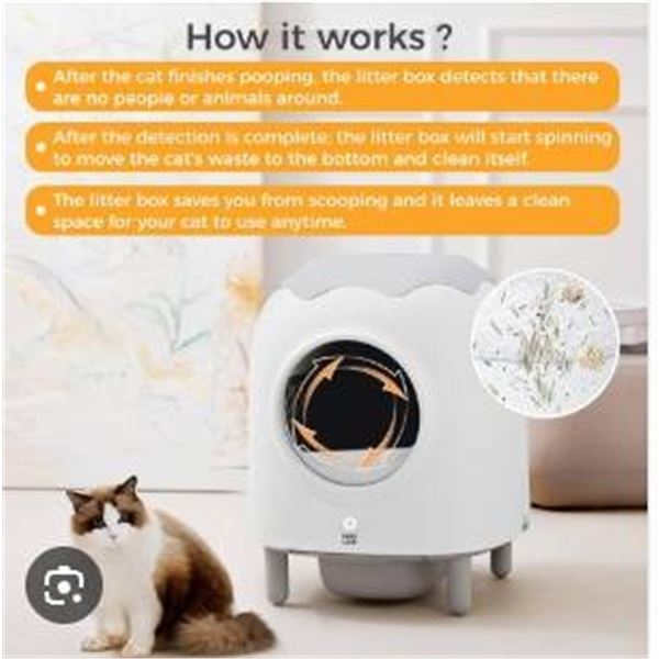 Self-Cleaning Litter Box with WiFi and Multi-Cat Compatibility