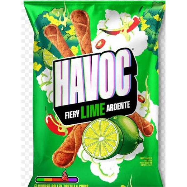 Havoc Fiery Lime Flavoured Rolled Tortilla Chips