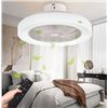 Image 1 : PIMFM Low Profile Ceiling Fan with Lights Flush Mount Ceiling Fan with Remote Control LED Dimming,19