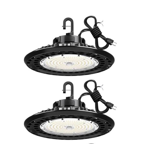 YXL UFO LED High Bay Lights 150W 2-Pack with 5ft US Plug and Hook