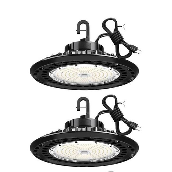 YXL UFO LED High Bay Lights, 150W/120W/90W, 2-Pack, US Plug & Hook