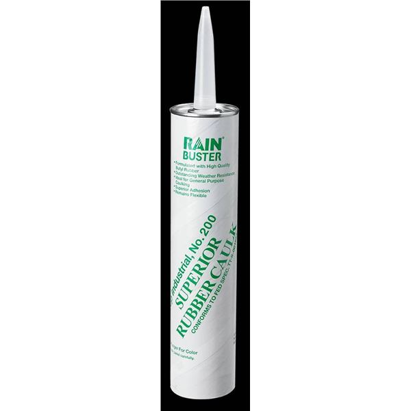 Rain Buster Superior Rubber Caulk No. 200 White 305ml, (Lot of 36)