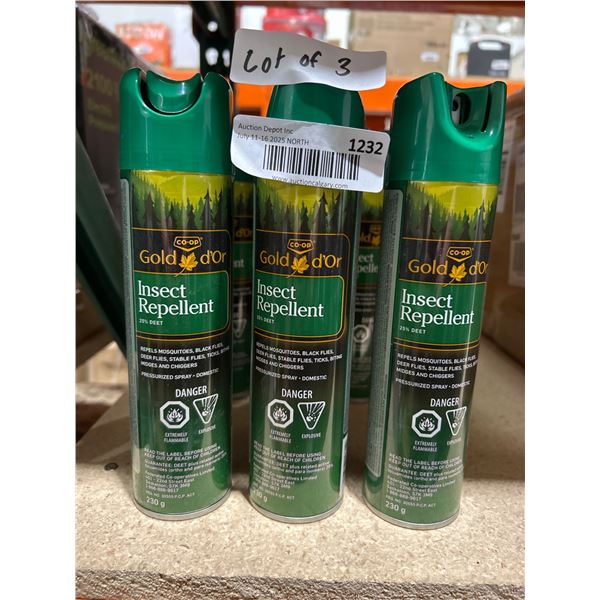 3 Gold dâ€™Or Insect Repellent 230g Aerosol Cans