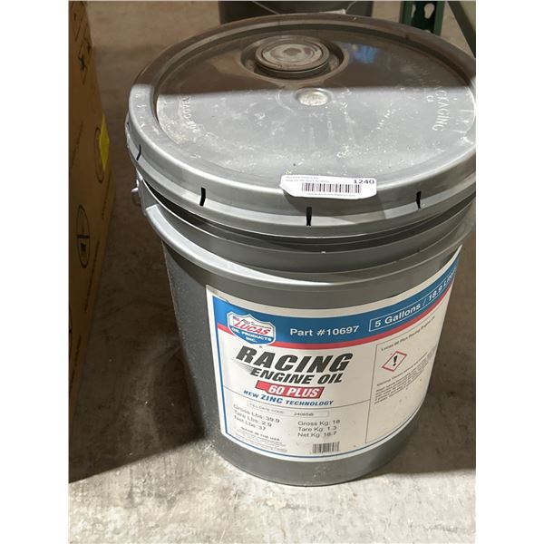 Lucas Oil Products Racing Engine Oil 60 Plus, Part #10697, 5 Gallons