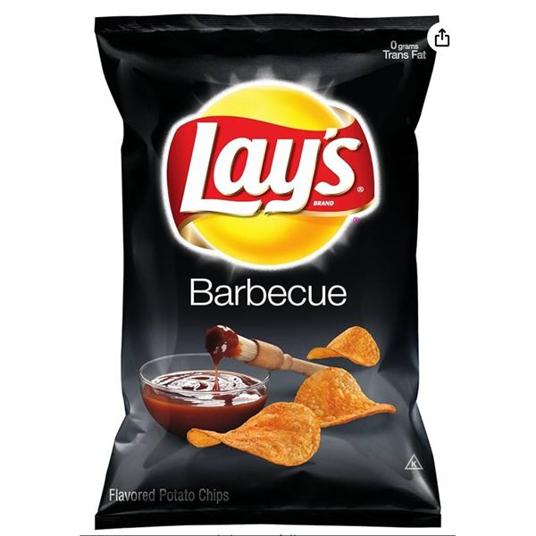 Frito-Lay Lays Bar-B-Q Flavoured Potato Chips, 32 Bags, 60g Each