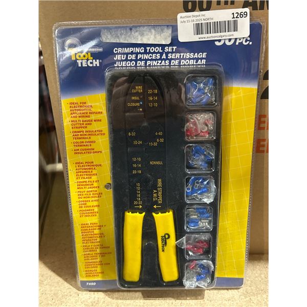 Tooltech 7460 Crimping Tool Set, 50-Piece, Multi-Gauge Wire Cutter