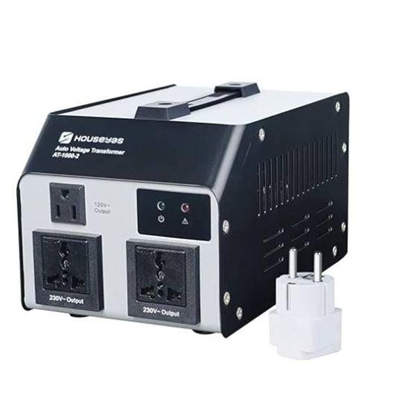 HOUSEYAS 1000 Watt Auto Step Up Step Down Voltage Transformer Convert from 110-120 Volt to 220-240 V