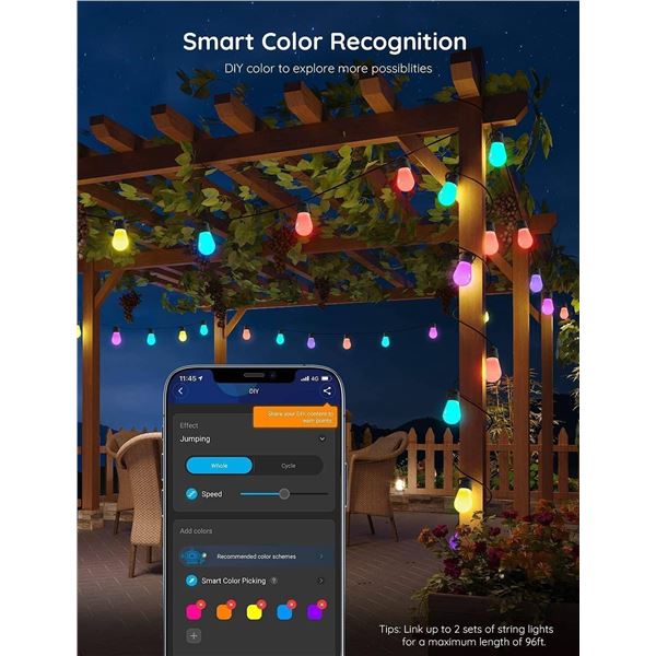 Govee Lynx Dream H7020 RGBWW LED Bulb String Lights, 15 Bulbs