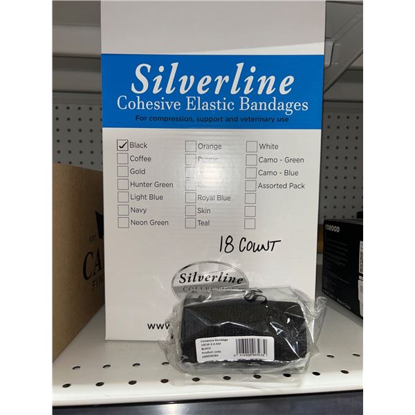 Silverline Cohesive Elastic Bandages 18 Count Black V540161BK