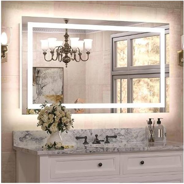 TETOTE LED Bathroom Mirror with Lights 40Ã—24 Inch Frontlit & Backlit Lighted Vanity Mirror