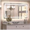 Image 1 : TETOTE LED Bathroom Mirror with Lights 40Ã—24 Inch Frontlit & Backlit Lighted Vanity Mirror