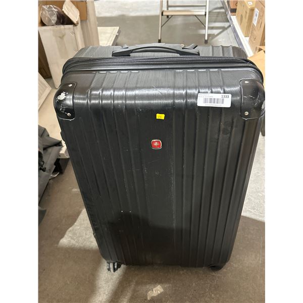 Black Hard-Shell Rolling Luggage With Telescopic Handle