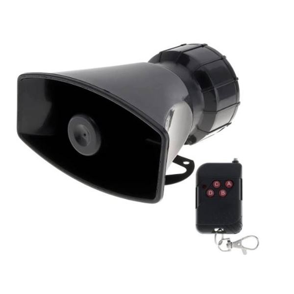 ePathChina 7 Tone Sound Loud Car Siren Vehicle Horn Hooter/Ambulance/Siren/Traffic Sound With Black 